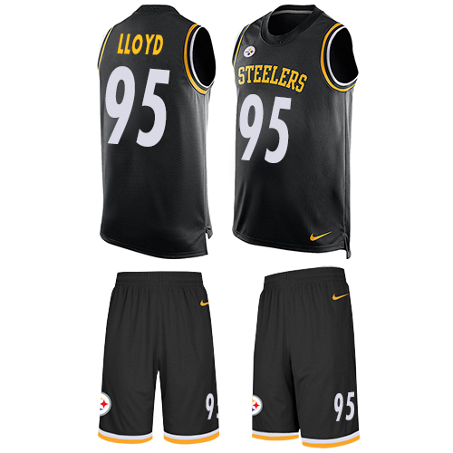 Men's Limited Greg Lloyd Nike Jersey Black - #95 Tank Top Suit NFL Pittsburgh Steelers